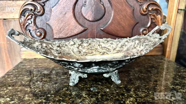 Антикварна сребърна купа, 570 грама проба 925, снимка 6 - Антикварни и старинни предмети - 50114130