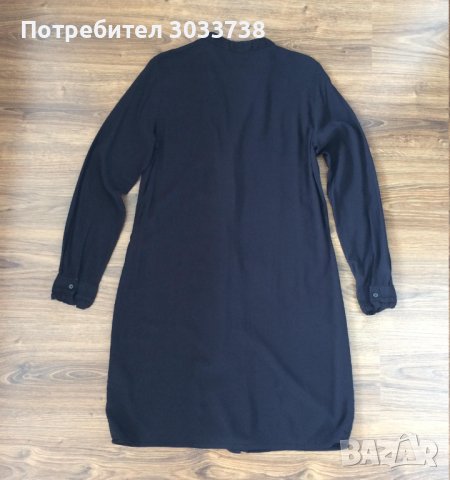 Pieces Класическа черна рокля тип риза, снимка 3 - Рокли - 41676826