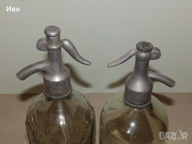 Стари стъклени сифони от газирана вода, снимка 5 - Антикварни и старинни предмети - 53762643