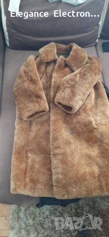 Дамски Кожух кафяв Пух. 87см, снимка 4 - Палта, манта - 39083306