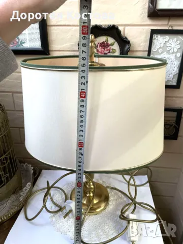 Красива двойна месингова лампа от Англия, снимка 8 - Антикварни и старинни предмети - 49104053