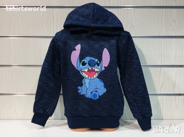 Нов детски суичър с дигитален печат Стич (Stitch) в цвят тъмносин меланж, снимка 7 - Детски анцузи и суичери - 38995831