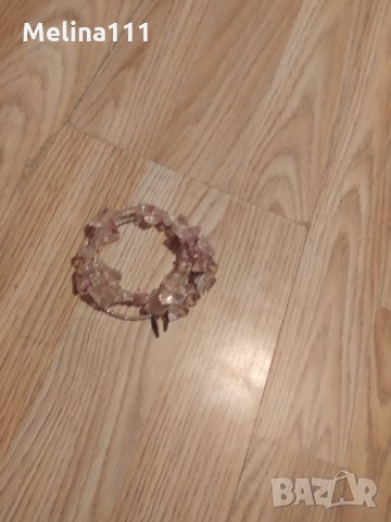 Гривна ,розова с камъни, снимка 1