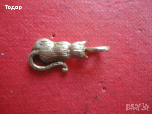 Позлатен сребърен медальон висулка коте , снимка 2 - Колиета, медальони, синджири - 40697625