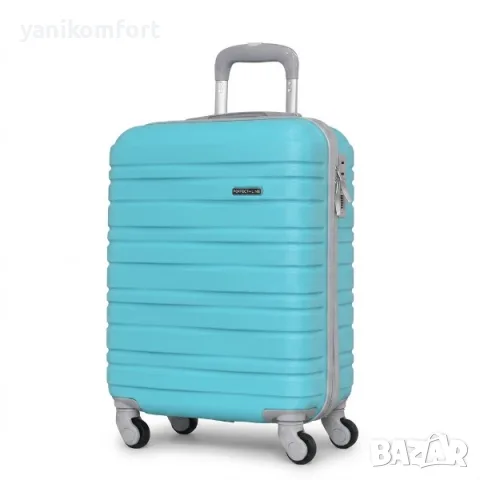 Куфар за ръчен багаж малък 54 см. ABS син, снимка 3 - Куфари - 56200138