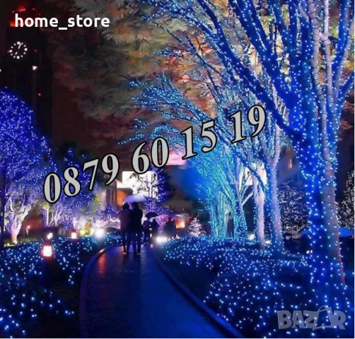Коледни лампички 20 метра на макара, синя светлина, водоустойчиви, снимка 3 - Декорация за дома - 52327469