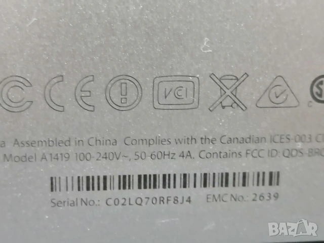 Компютър iMac 27" EMC 2639, снимка 3 - Работни компютри - 53610926