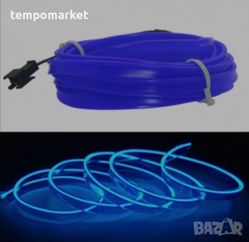Интериорна LED лента 1 метър - синя, снимка 1