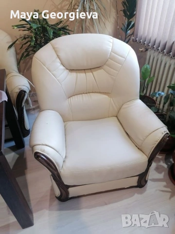 Кожена холна гарнитура , снимка 3 - Дивани и мека мебел - 53259620