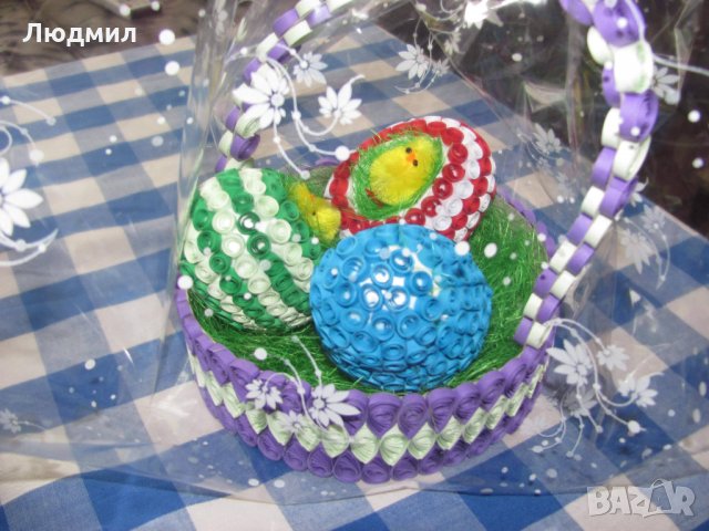 Квилинг кошница, ръчно изработена, снимка 4 - Декорация за дома - 35933978