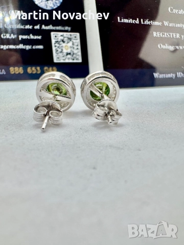 Сребърни обеци с мойсанит (Диамант) 1 карат, снимка 10 - Обеци - 51695827