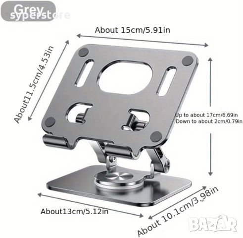 Стойка за таблет за бюро Digital One SP01085 n02, метална, универсална 7-14", въртяща се, tablet bra, снимка 4 - Таблети - 50459861