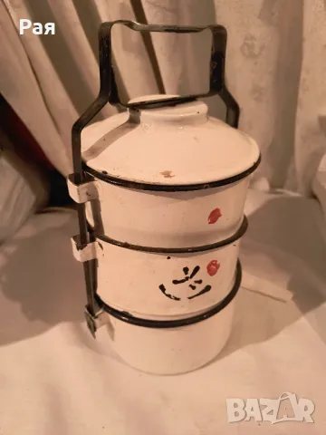 Стара Соц Емайлирана Българска Садинка от 3 части 1971 г, снимка 1