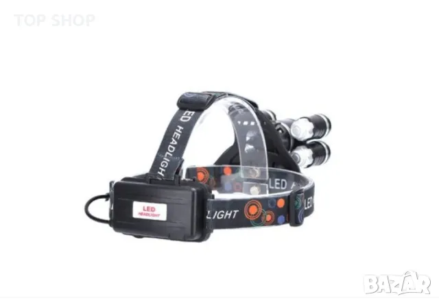 Челник Фенер с 5 светодиода, 30W, 8000 лумена, С включен ZOOM и батерии, снимка 2 - Къмпинг осветление - 48842499