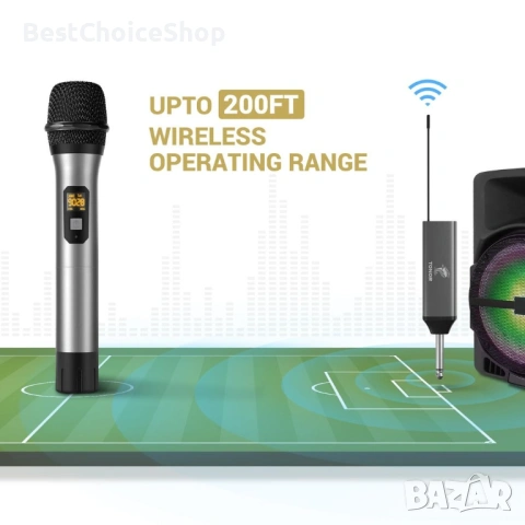 TONOR безжичен микрофон UHF двойна безжична система с акумулаторен приемник , снимка 10 - Микрофони - 53625203