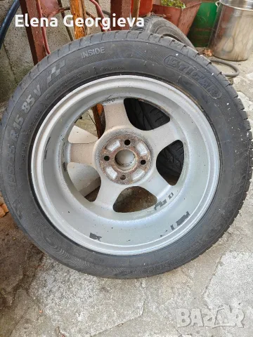 4 Гуми с джанти. Били са на KIA. RIOHIGH PERFORMANCE и размерът 195/55 R15 85V. Това са летни гуми
