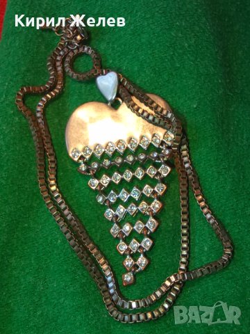 ЕФЕКТЕН СРЕБРИСТ КРИСТАЛНО ИНКРУСТИРАН МОДЕН АРТ МЕДАЛЬОН КОЛИЕ ОГЪРЛИЦА 27934, снимка 11 - Колиета, медальони, синджири - 37127907