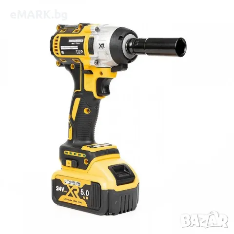 Комплект ударен гайковерт с три степени за регулиране на мощността, вградената LED подсветка и 2 бат, снимка 1