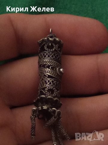 СТАРИННА СРЕБЪРНА ВИСУЛКА ФИЛИГРАННО ВИСОКОПРОБНО СРЕБРО НЕВЕРОЯТНА МАЙСТОРСКА РЪЧНА ИЗРАБОТКА 25213, снимка 2 - Антикварни и старинни предмети - 34854543