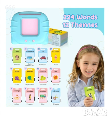 Образователна играчка с говорещи флаш карти, за деца 2-6 години