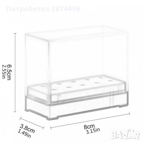 3182 Стойка за 10 броя накрайници за електрическа пила за нокти, снимка 4 - Продукти за маникюр - 35790106