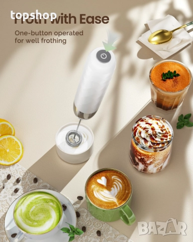 Maestri House Акумулаторен разпенител за мляко, LunaFro Mini ръчен електрически разпенител ..., снимка 6 - Други - 52794571