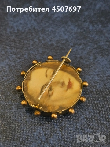 Сребърна брошка с guilloche enamel., снимка 2 - Колиета, медальони, синджири - 53709844