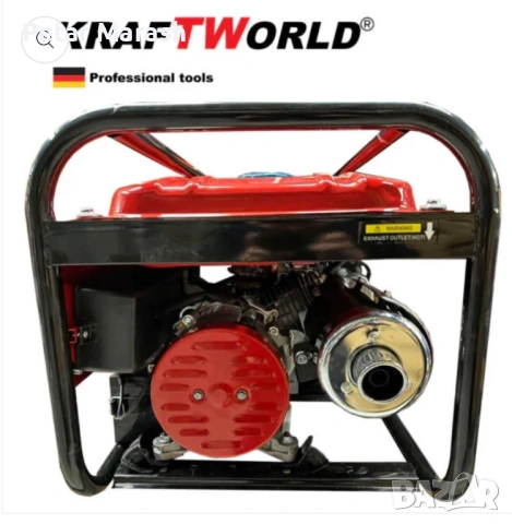 Четиритактов 3,5kW Генератор за ток KraftWorld – Агрегат с акумулатор и електростартер, снимка 5 - Генератори - 53647095