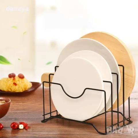 5688 Кухненски органайзер поставка за капаци и дъски с 4 отделения, снимка 2 - Органайзери - 48956188