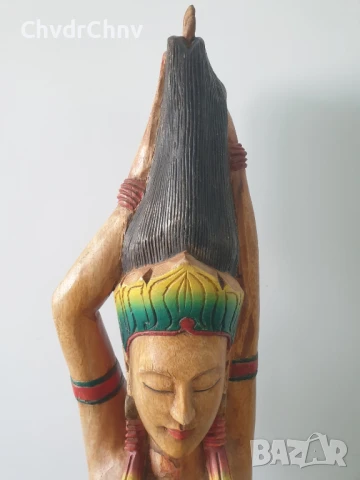 128см-10кг ръчна дърворезба/еротика/голяма стара дървена скулптура/гола жена на клада, снимка 10 - Антикварни и старинни предмети - 51300897