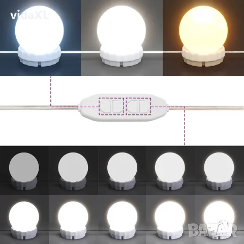 vidaXL Тоалетка с LED осветление, старо дърво, 60x40x140 см, снимка 10 - Тоалетки - 56148322