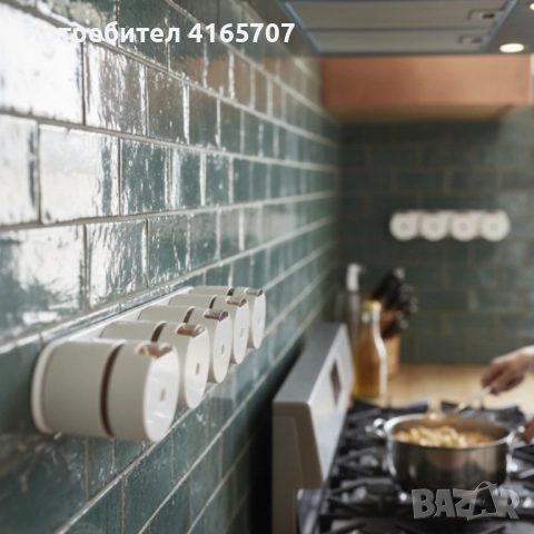 Магнитни стъклени буркани за подправки 6 броя – Стилен комплект за подредена кухня, снимка 4 - Аксесоари за кухня - 52776307