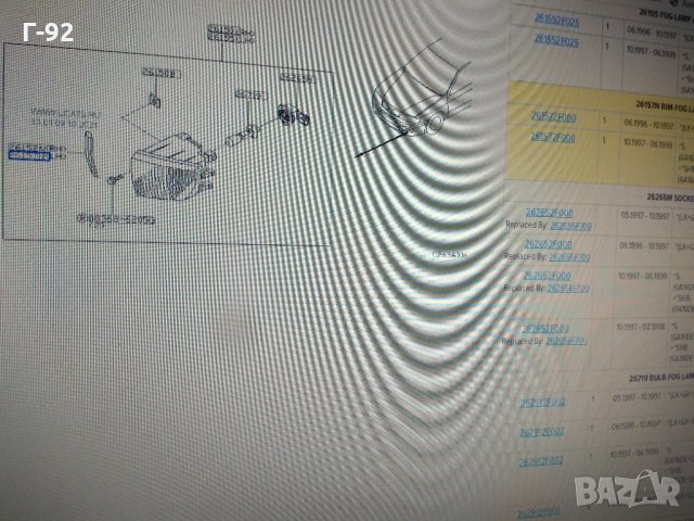261572F000**NEU**NISSAN**Nissan P11E***КАПАЧЕ ЗА ХАЛОГЕН ЛЯВ**, снимка 2 - Части - 34526226
