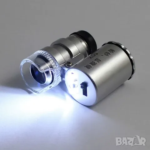 Джобен мини микроскоп 60X увеличение 3 LED, снимка 5 - Нумизматика и бонистика - 48052867