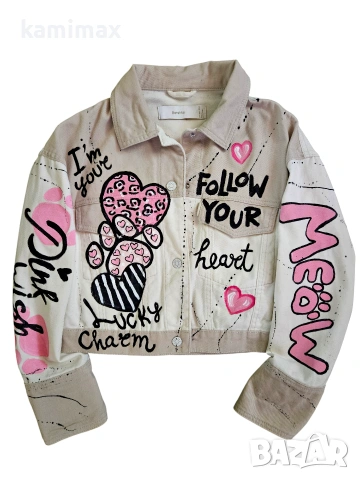 Дънково яке Bershka , снимка 2 - Якета - 53556373