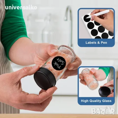 Органайзер за подправки, Въртящ се, Стъклени бурканчета, 18 части, снимка 5 - Аксесоари за кухня - 48611204