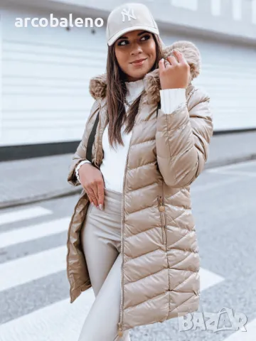 Дамско ватирано зимно яке с качулка CRYSTAL, 2цвята , снимка 3 - Якета - 47582157