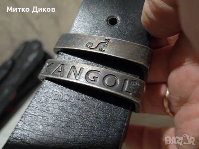 Kangol Марков колан кожен дълъг нов 137 см на 38 мм, снимка 4 - Колани - 56096026