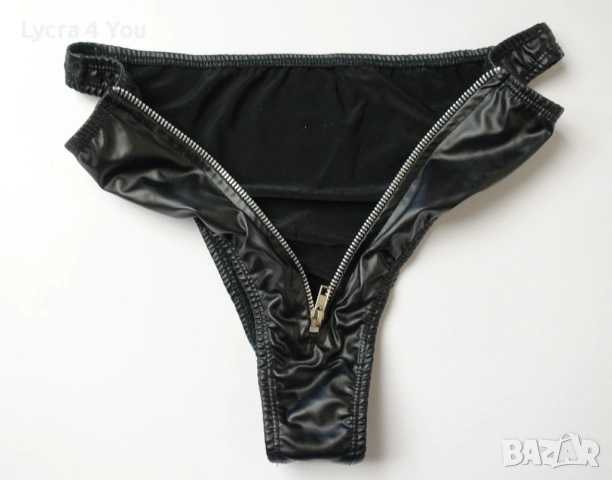 M/L дамски кожени изрязани бикини, снимка 3 - Бельо - 53841952