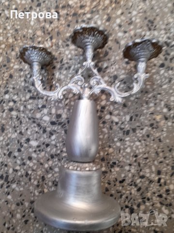 Свещник мрамор и месинг тройка, снимка 7 - Антикварни и старинни предмети - 42447230