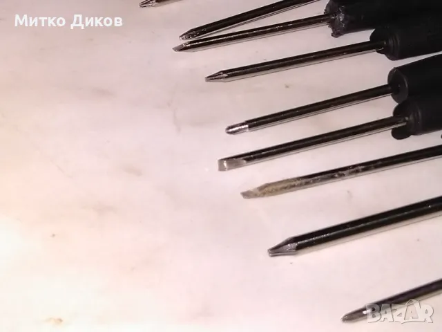 Комплект 18 броя часовникарски и златарски малки отвертки кръстати,прави и други, снимка 3 - Други - 48572441