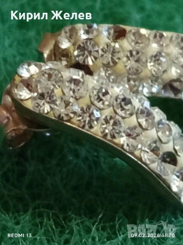 Сребърни обеци с ювелирно инкрустирани кристали много красиви елегантни 53691, снимка 3 - Обеци - 53411394