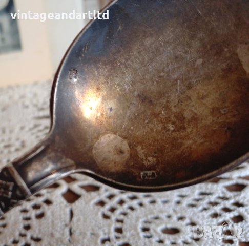 Лот от 3 стари лъжици, маркирани сребърни/посребрени, снимка 4 - Антикварни и старинни предмети - 41002939