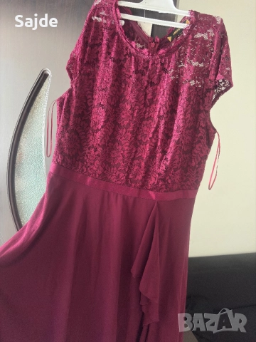 Рокля в бордо, снимка 2 - Рокли - 51441478