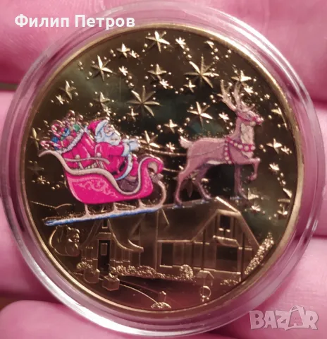 Коледно - новогодишен плакет в защитна капсула . Merry Christmas and Happy New Year, снимка 2 - Нумизматика и бонистика - 48410788