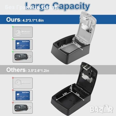 Нов Сейф за ключове за външен монтаж, алуминий, капак, 4-цифрен код, снимка 3 - Други стоки за дома - 53694161