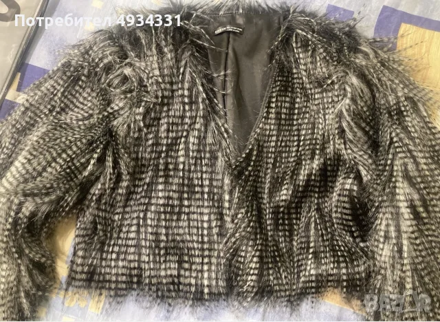Кьсо палто с косъм , снимка 3 - Палта, манта - 55883386