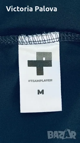 Дамска тениска за йога и фитнес TEAMPLAYER сивосиня размер М, снимка 11 - Тениски - 55964329