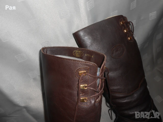 Кафеви кожени ботуши marfild, снимка 5 - Дамски ботуши - 50676894