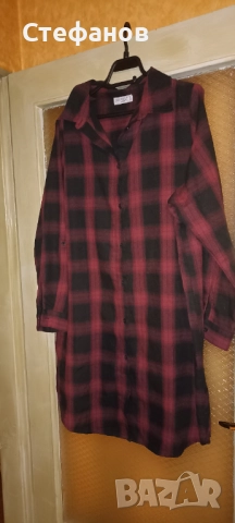 Красива ,карирана, дамска ,макси туника тип риза на Janina , снимка 6 - Туники - 52726899